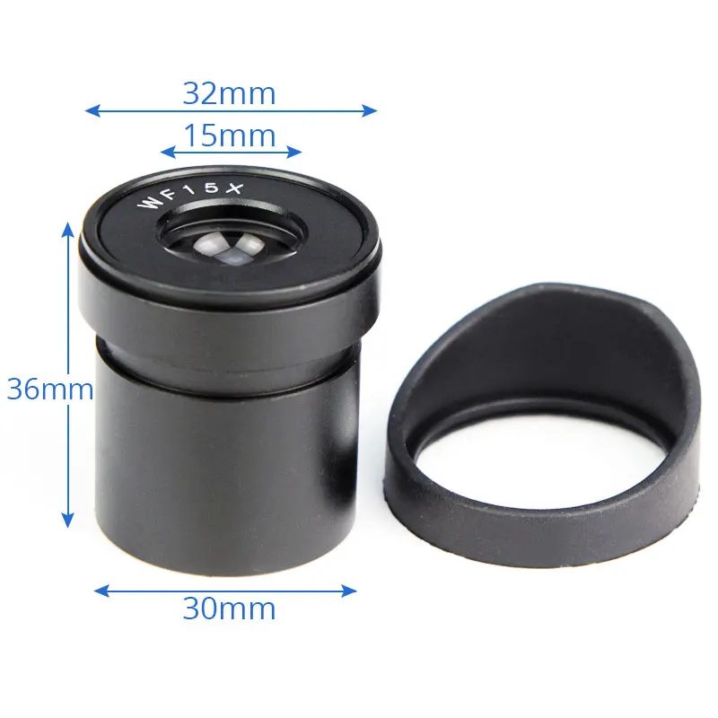 2PCS 15X eyepiece microscope lens widefield 15mm mount 30 30.5mm with eyecups for stereo binocular microscope repair PCB inspect