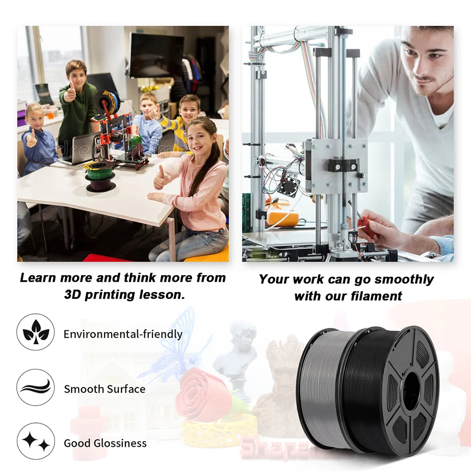 JAYO PETG 3D-Drucker-Filament, 1 Rolle/1,1 kg, 1,75 mm, umweltfreundliches Material für 3D-Stifte und -Drucker, 100 % blasenfrei, ideal als DIY-Geschenk. – Detail 12
