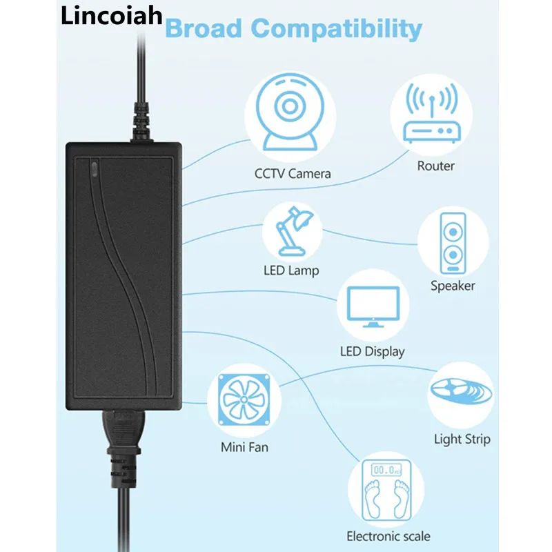 Adaptador de alimentação conversor para LED Strips Light, transformador de iluminação, AC 100V-240V, DC 5V, 12V, 24V, 1A, 2A, 3A, 5A, 6A, 8A, 10A