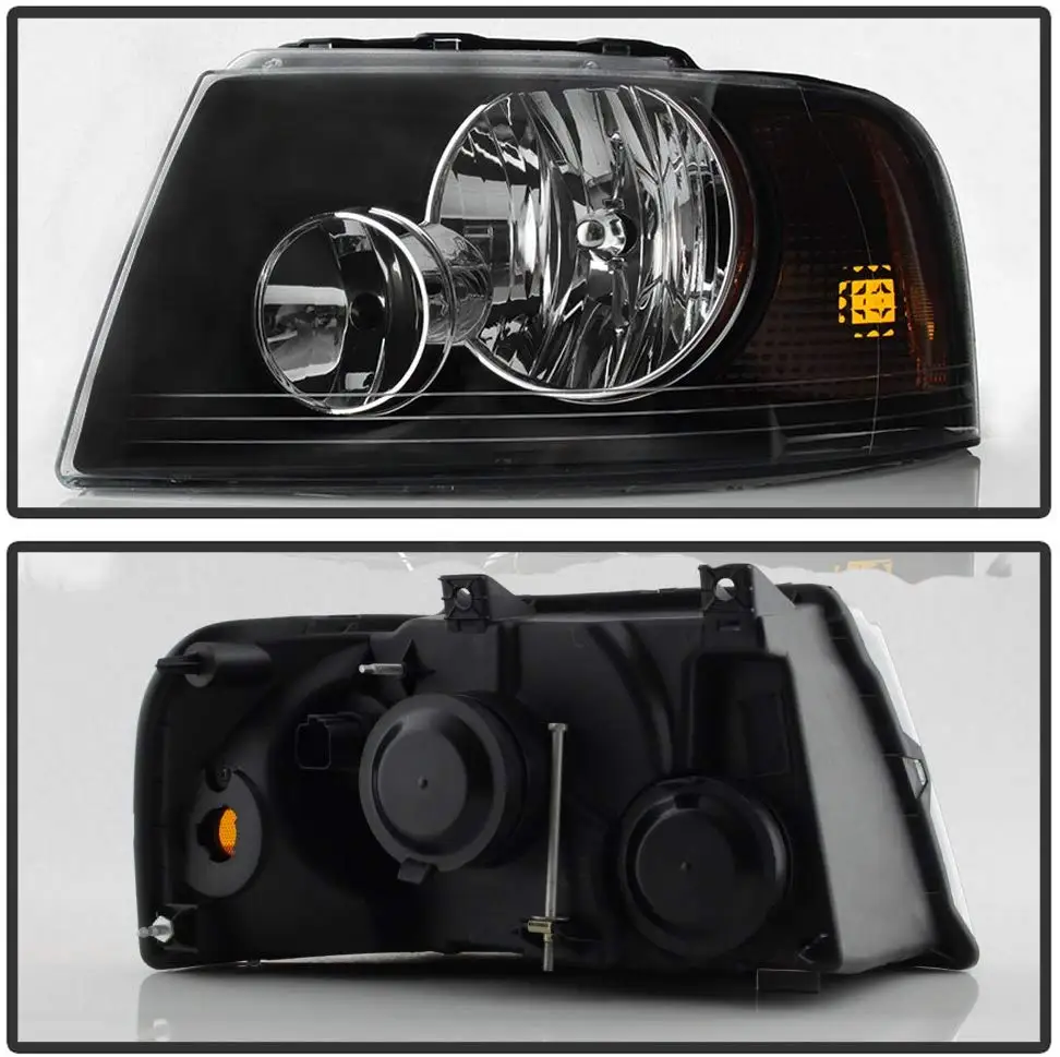 Sulinso Black For 2003-2006 Ford-Expedition Headlights Headlamps Aftermarket 03-06 Driver + Passenger Side  Accessories