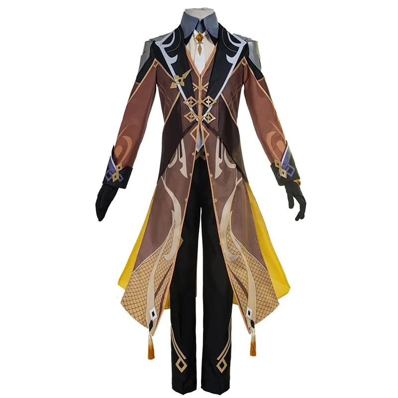 

Game Genshin Impact Project Cosplay Costume Halloween Anime Clothing Zhongli Cos Full Uniform Set Zhong Li Male Costumes