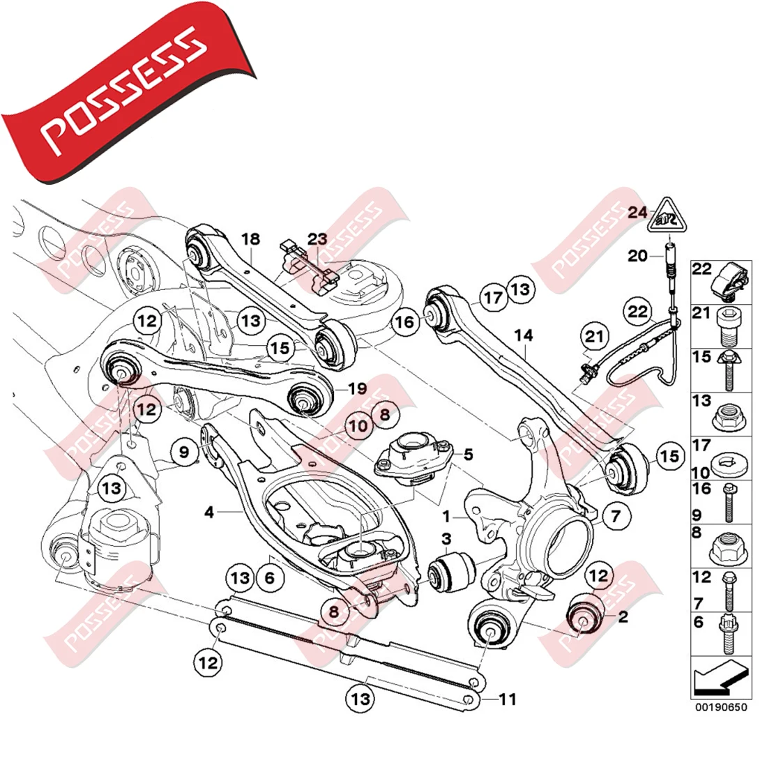 8 Pieces Rear Suspension Control Arm Kits For BMW 3 Series E90 E91 E92 E93 1 Series E81 E82 E87 E88