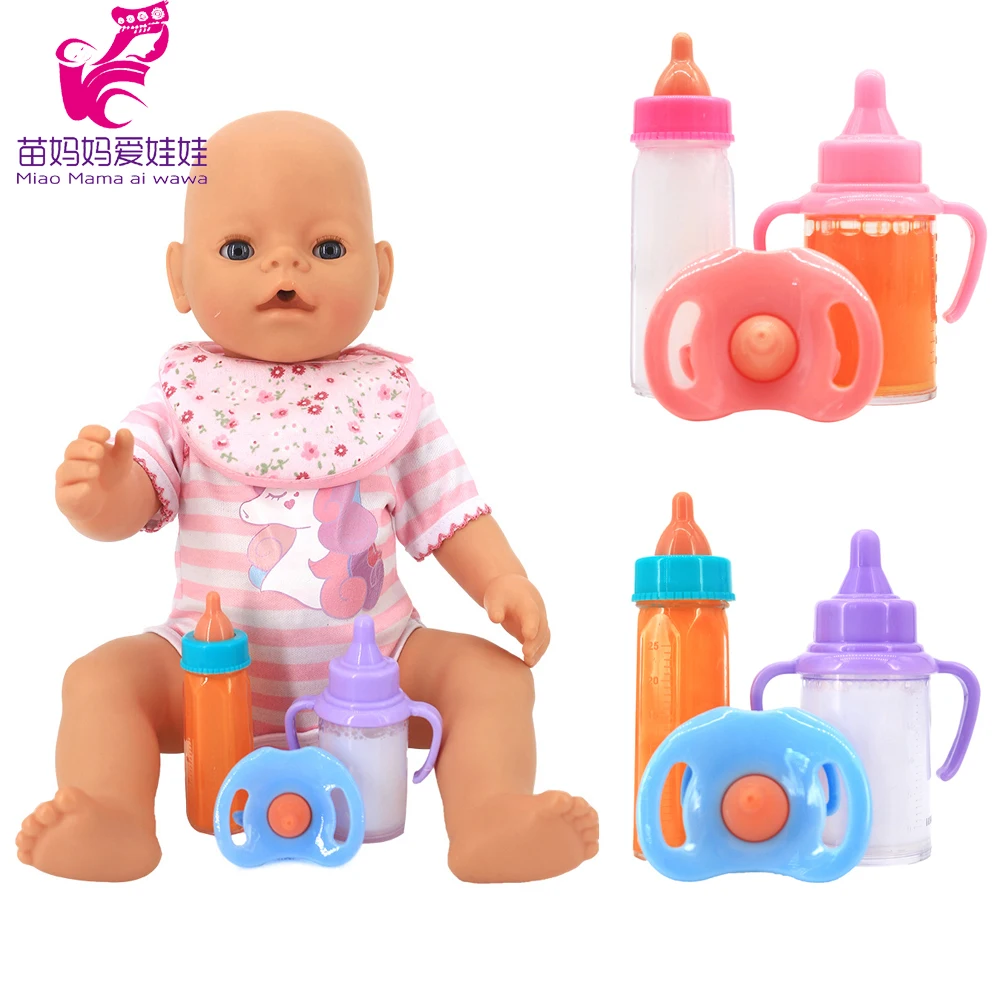 Reborn Baby Doll Carrier Bag and Milk Bottle + Pacifier for 43 Cm Baby Toy Feeding Accessories