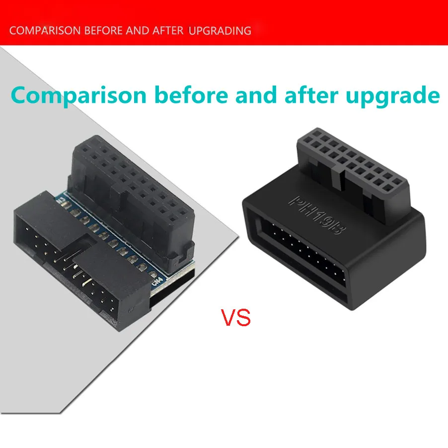 Adaptador de extensión tipo A USB 3,0 de 20 pines macho A hembra, conector con ángulo de 90 grados para placa base