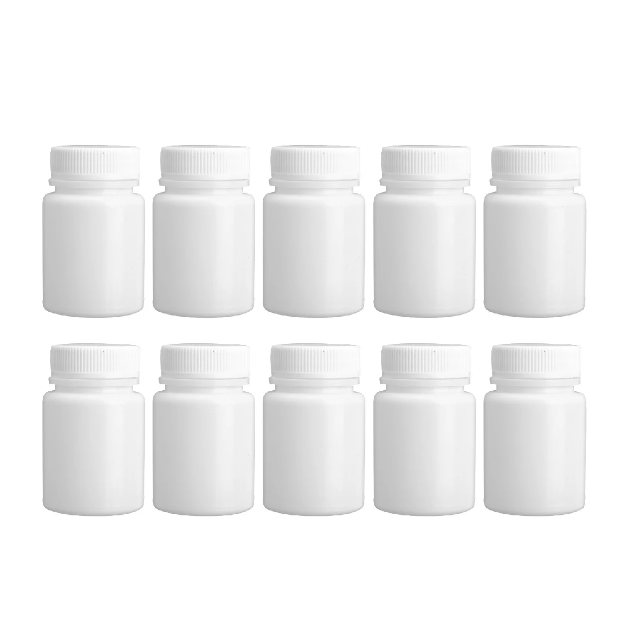 10Pcs Bottle 20/30/40/50/80ml Food Grade Packing Refillable Bottles HDPE Empty Seal Containers Medicine Pill Solid Powder Vials