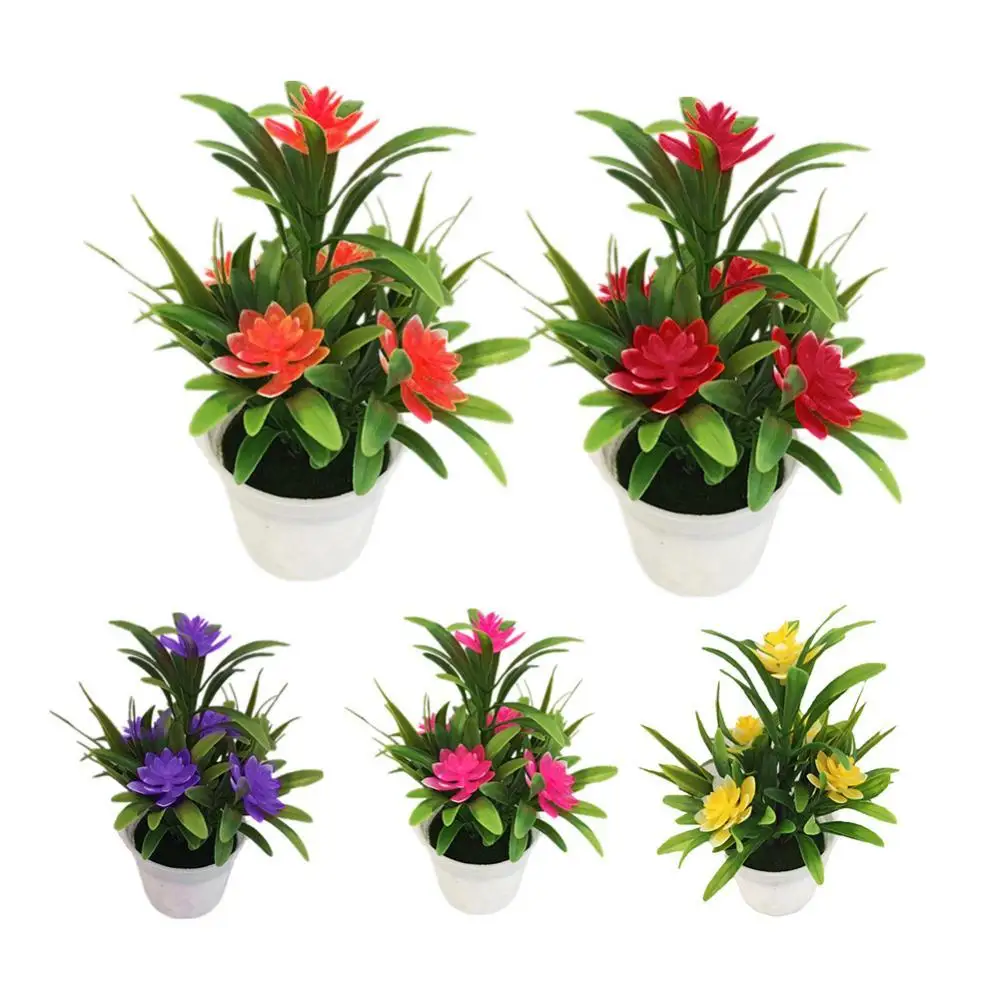 

40%HOTArtificial Fake Lotus Flower Potted Plant Bonsai Wedding Party Garden Home Decor