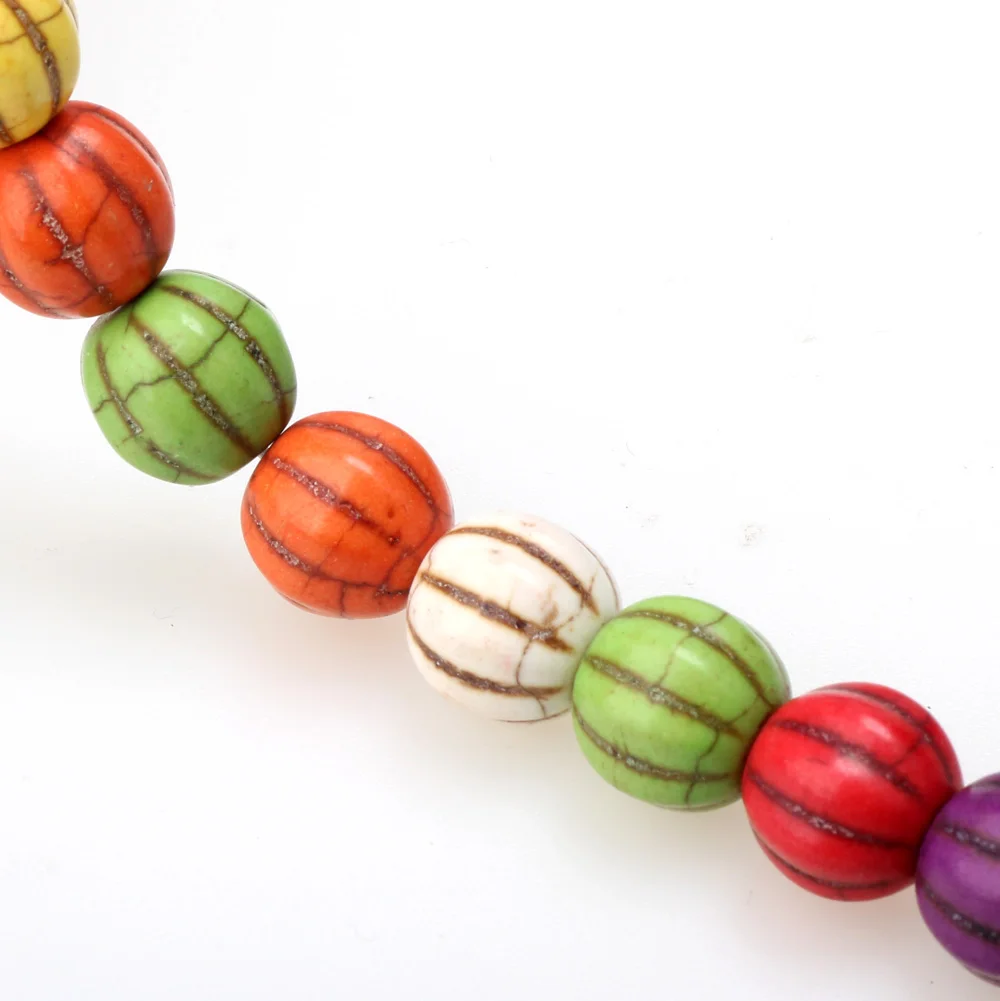 Random Fashion Colorful Round/Peace Symbol/Heart Stone Beads Charms Spacer DIY Necklace/Bracelets Handcrafts Jewelry Making