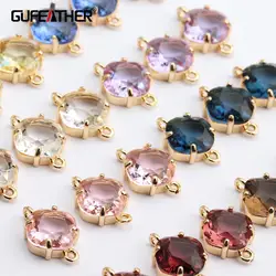 GUFEATHER M438,jewelry accessories,diy bracelet,copper metal,hand made,glass pendant,charms,jewelry making,diy earring,10pcs/lot