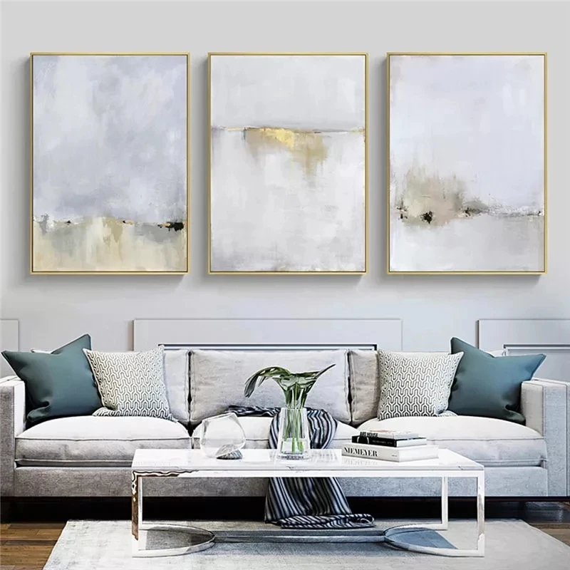 Abstract Marble Stripes Nordic Gold and White Canvas Painting Posters and Print Wall Art Picture for Living Room Home Decoration