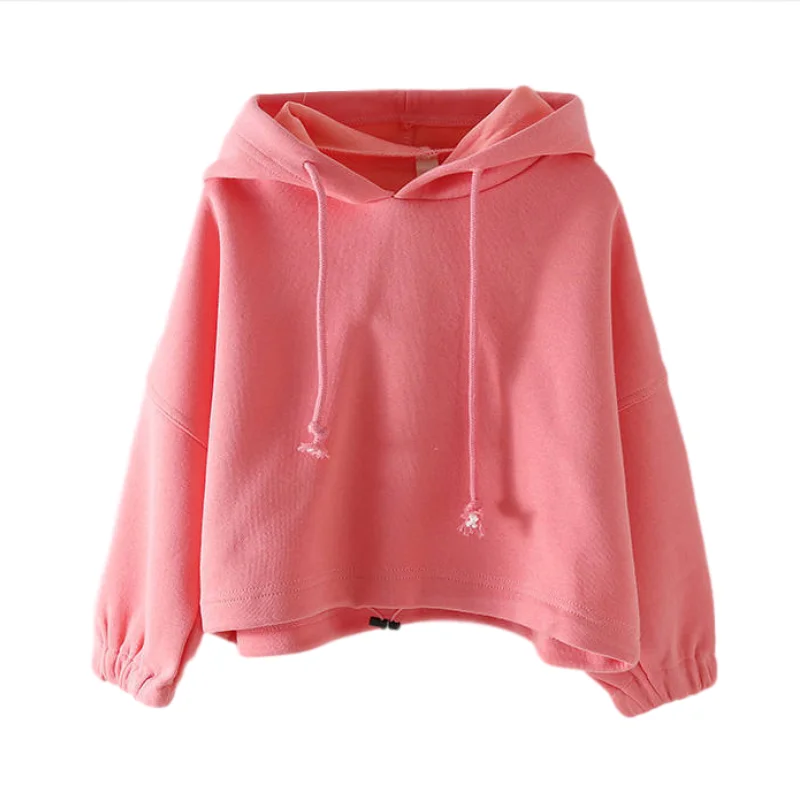 Fashion Baby Boy Girl Hoodie Short Bottom Tight Pink White Green Infant Toddler Kids Sweatshirt Top Solid Hooded Clothes 1-8Y