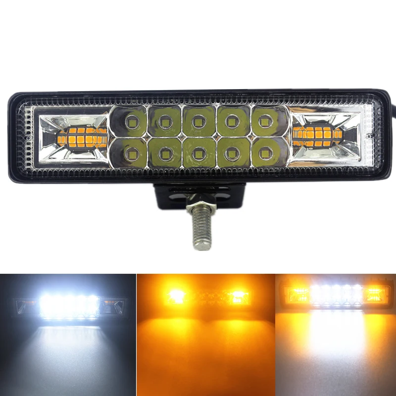 Strobe Flash 48W LED Light Bar White Amber Blue Red Aluminum Housing for Offroad 4x4 ATV SUV Motorcycle Truck Trailer DC12V