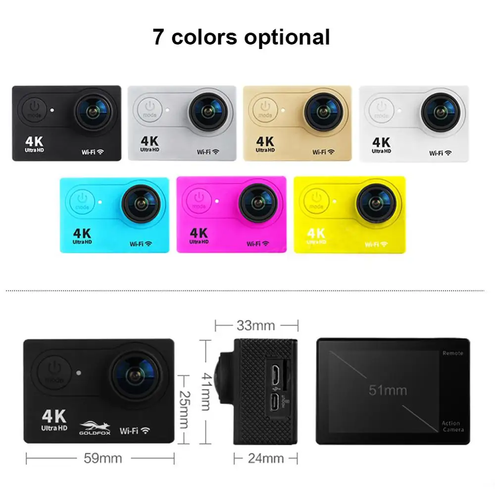 H9R Action Camera Ultra HD 4K WiFi Remote Control Sports DV Underwater 30M Waterproof 170° Wide Angle Video Recording Camera