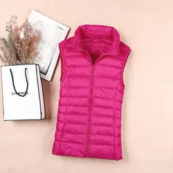 Piumino leggero e alla moda, piumino, gilet, tasca Casual alla moda, piumino d'anatra bianco, gilet, donna 2022