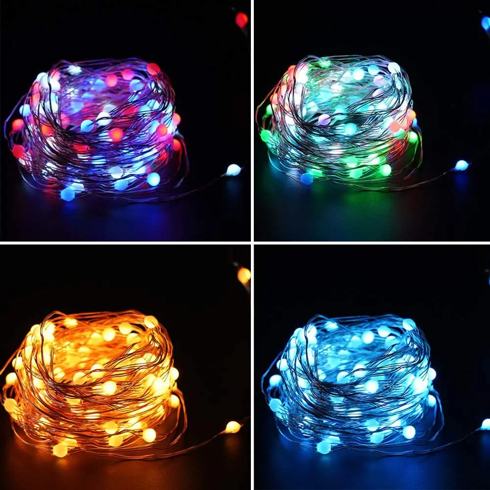 3M 5M 10M 20M RGBW łańcuchy świetlne zdalna zmiana koloru Twinkle Lights Timer boże narodzenie inteligentne oświetlenie lampki świąteczne dekoracje