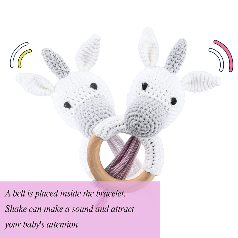 Amigurumi เด็ก Rattle โครเชต์ Unicorn Bell Handmade Montessori ของเล่นการ์ตูนการศึกษา Rattles ของเล่นเด็ก1Pc Let 'S Make