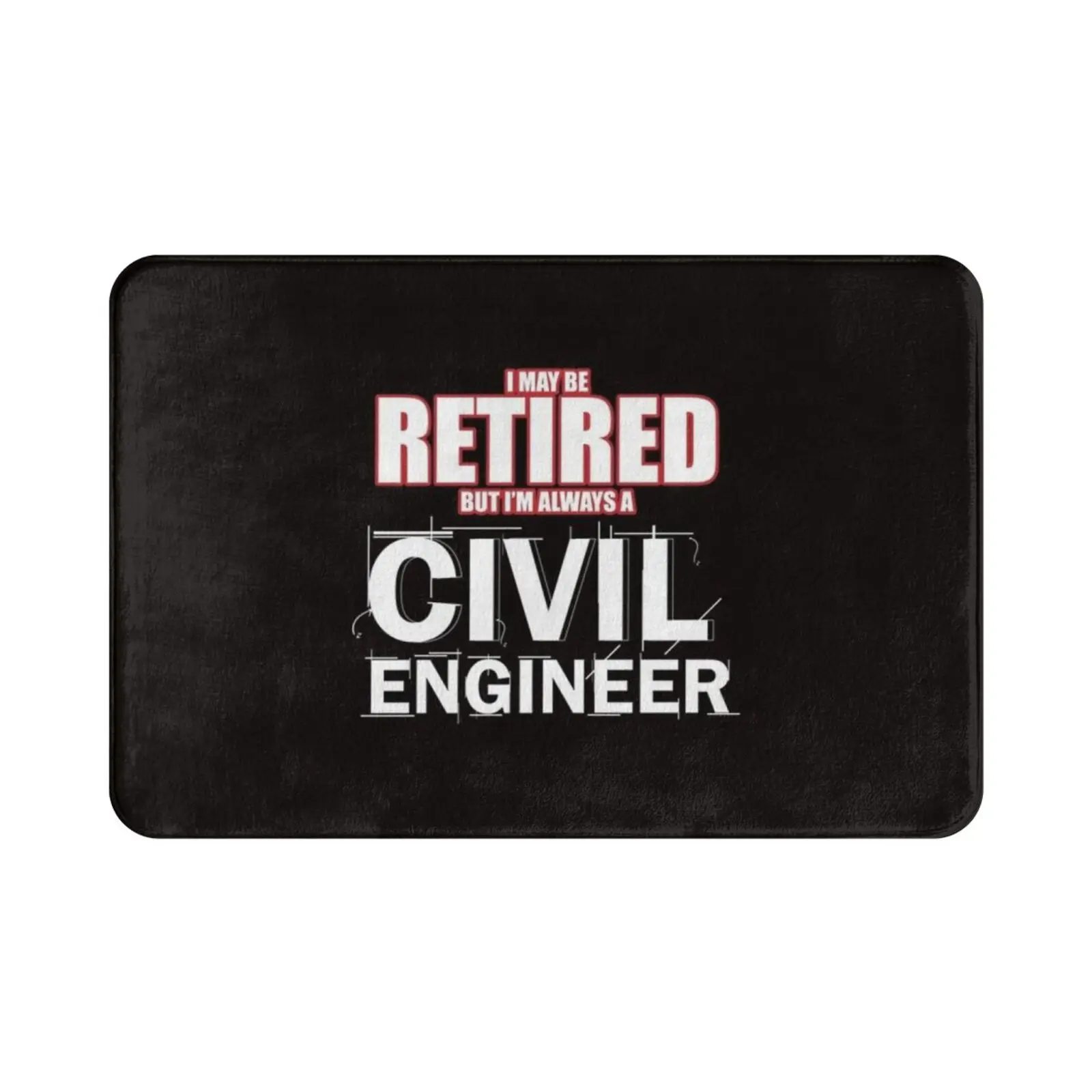 قميص مهندس مدني متقاعد البناء منشئ السجاد حصيرة البساط وسادة لينة عدم الانزلاق مهندس مدني علم المائية الفيزياء