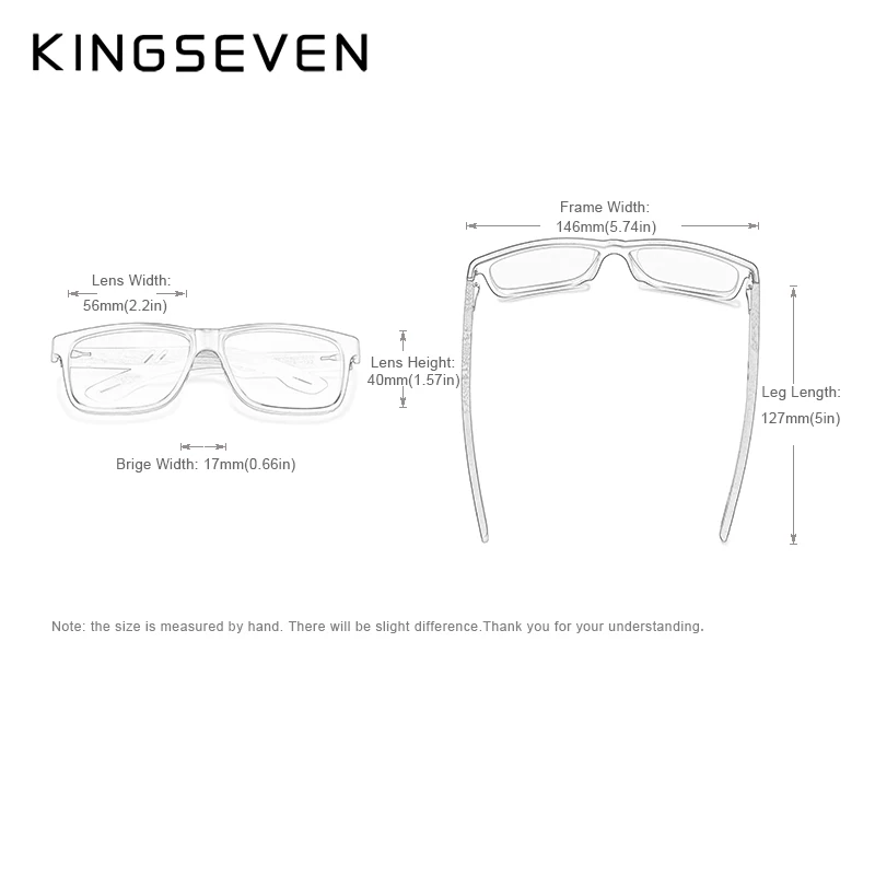 KINGSEVEN-Gafas De sol polarizadas Vintage para hombre y mujer, lentes De madera con protección UV400, cuadradas, a la moda, 100%