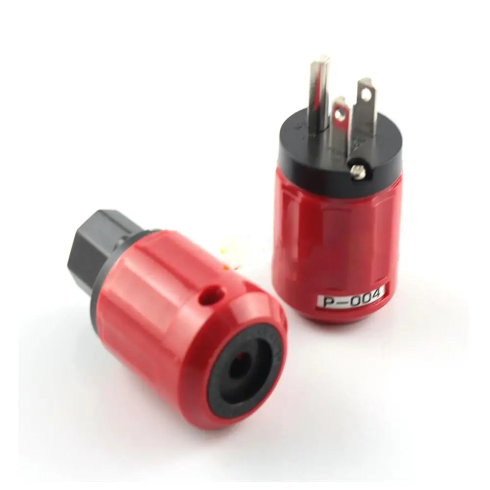 Hifi Audio Grade Rhodium Plated P-032 C-032 US Schuko AC Power Plug+ IEC Connector Plug