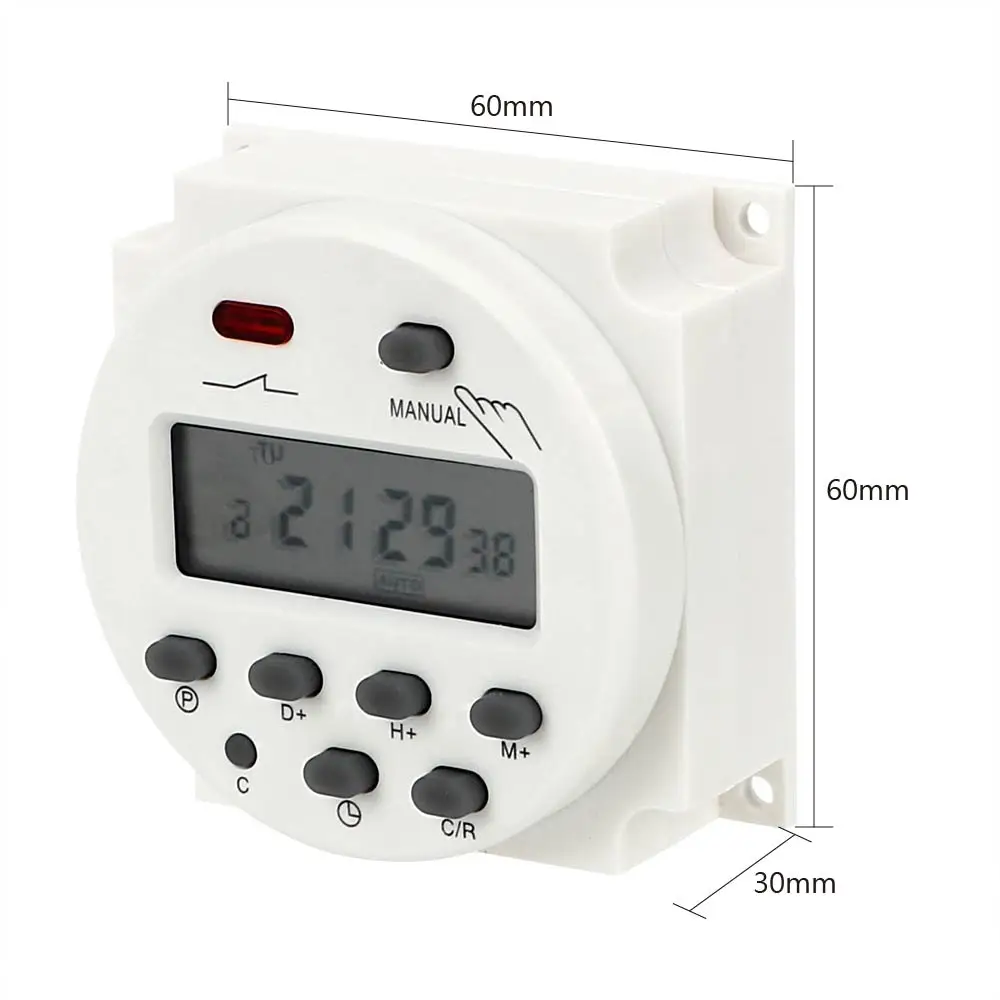 Daily Weekly Programmable Timer AC 220-250V Time Control Switch