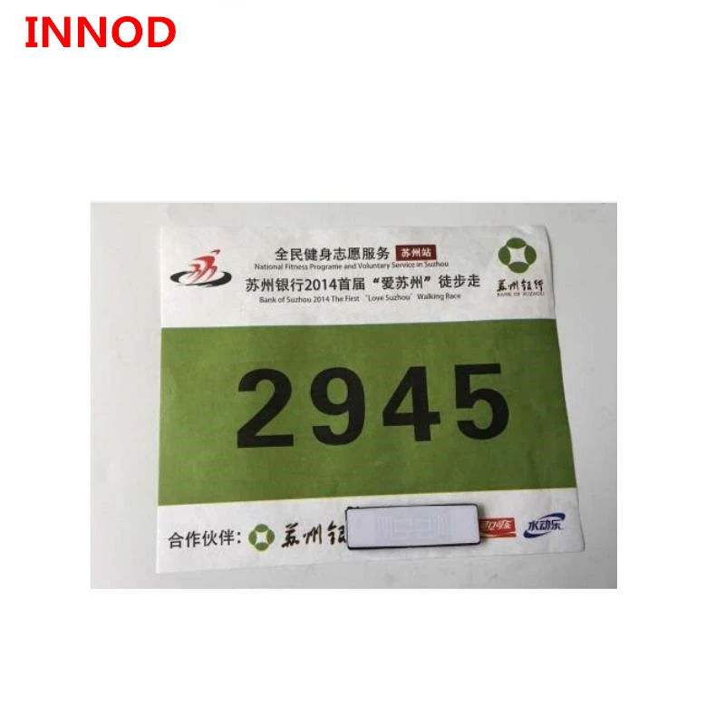 

high quality rfid bib foam tag uhf with multiple alien9662 impinj Monza chip dogbone chip for rfid timing system running race