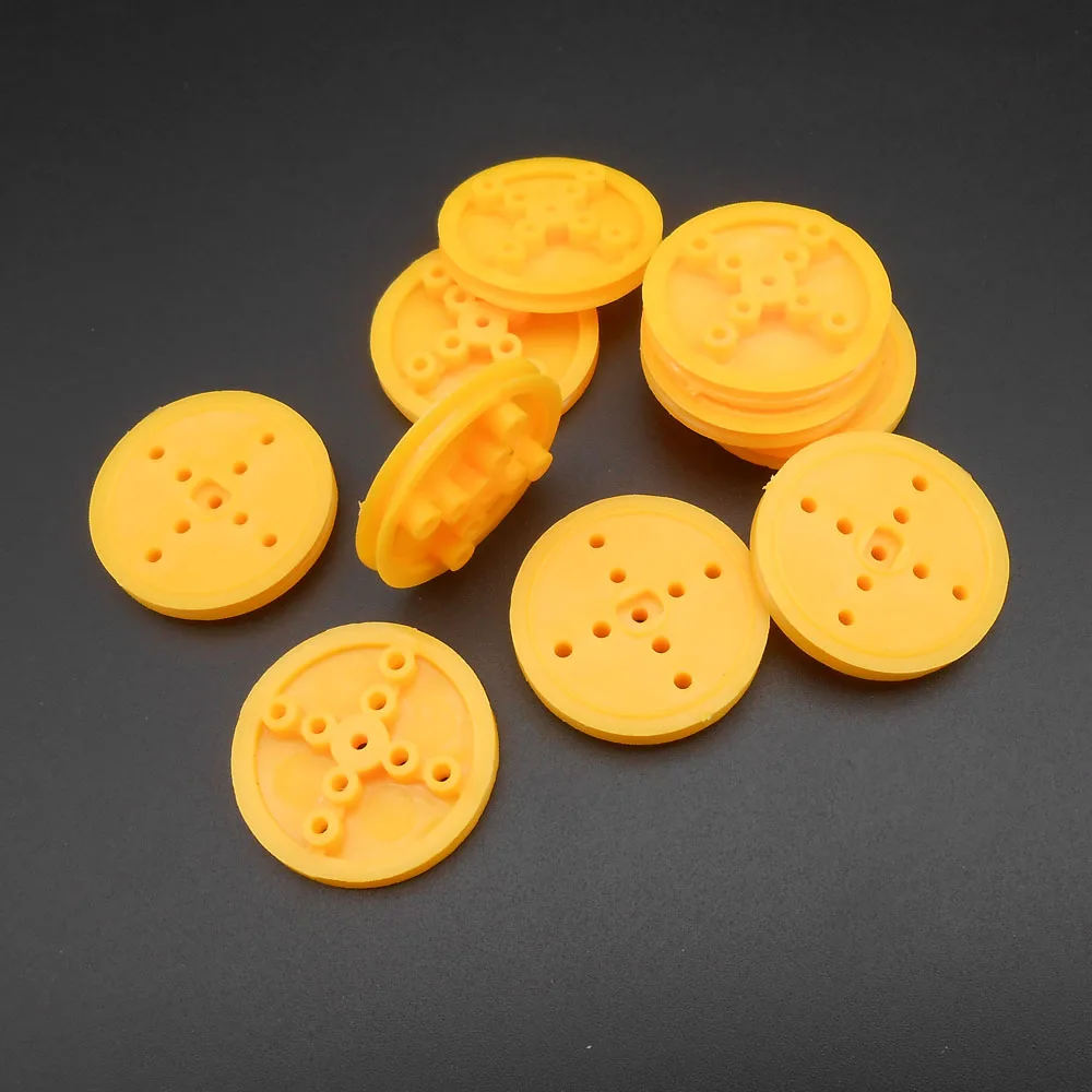 50Pcs 30MM 3CM TT Aperture 2MM 1.95MM Plastic Yellow Wheel Function Pulley Single Groove 4mm Surrounding 1.95MMX4 2.05MMX4 302A