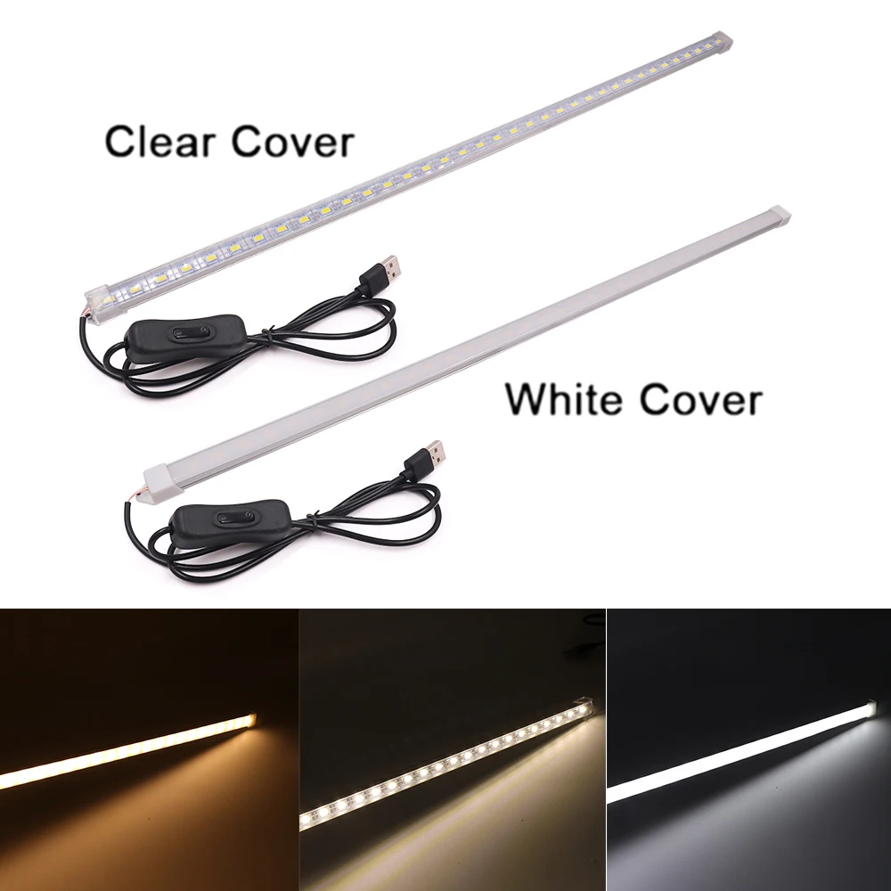 10CM 20CM 35CM 40CM 50CM 5V USB LED Bar Light SMD 5630 Rigid Strip Hard Light with On/Off Switch Kitchen cabinet light