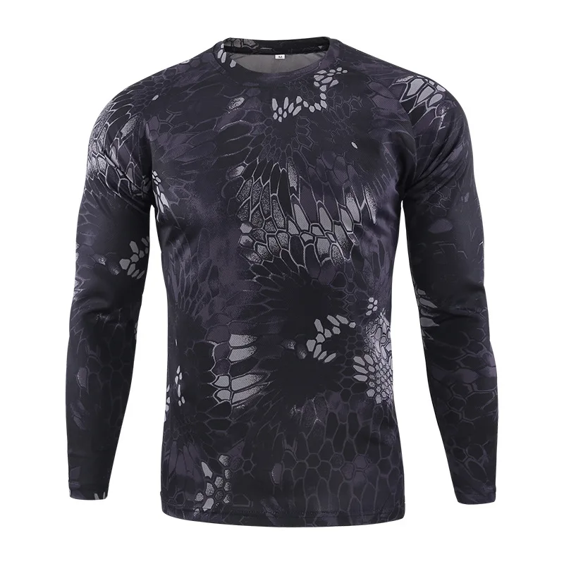 Men\'s Spring Long Sleeve T Shirt Breathable Quick Dry T-shirt Male Outdoor Sports Combat Camouflage Tee Tops Shirt