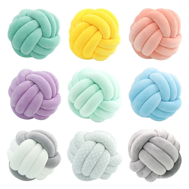 Dia20cm New Design Soft Knot Ball Cushions Bed Stuffed Pillow Home Decor Cushion Ball Plush Throw Knotted Pillow