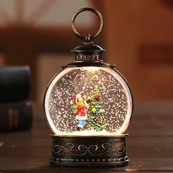 Portable Lantern LED Night Lights Glow Accent Light Christmas Ornament Holiday Kids Snow Globe Lantern Baby Bedroom Table Lamp
