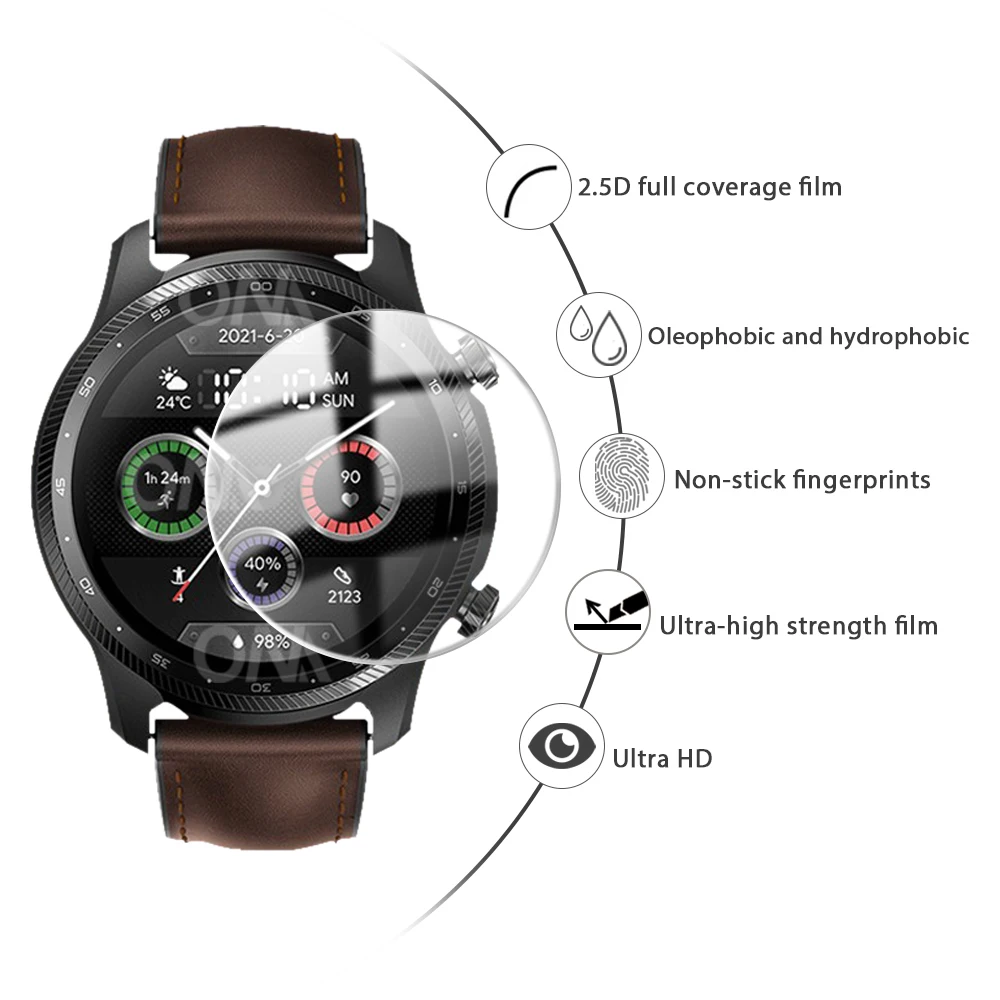 Para ticwatch pro 3 ultra gps relógio inteligente protetor de tela filme vidro temperado para ticwatch pro x capa protetora acessórios