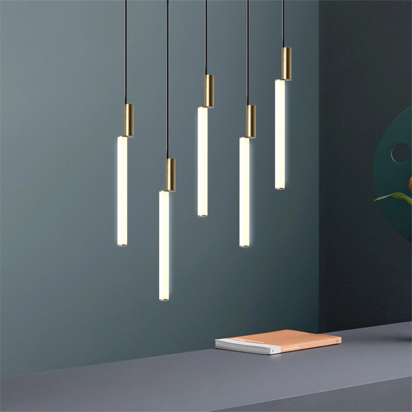 

Nordic Strip Pendant Lamp Dinning Room Lights Bar Hanging Lamp Modern Bedroom Bedside Furniture Decoration LED Pendant Lighting