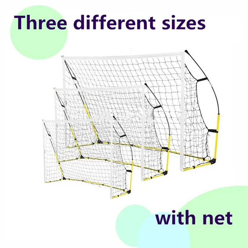 แบบพกพาพับเป้าหมายฟุตบอลกลางแจ้งผู้ใหญ่เด็กฟุตบอลกีฬาการออกกําลังกายสุทธิฟุตบอลมืออาชีพอุปกรณ์การฝึกอบรมอุปกรณ์เสริม