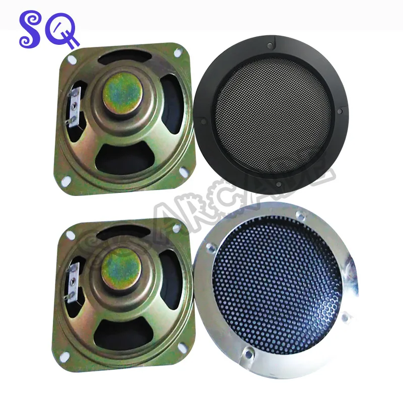 

2pcs 8ohms 5W 4 Inch Arcade Parts Speakers With Silver/ Black Net Jamma Machine Accessory