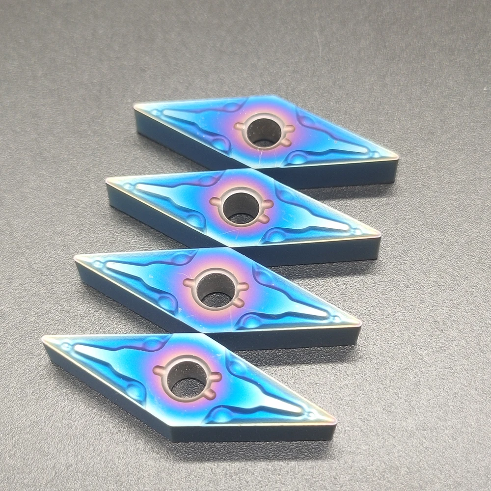 10 Buah VNMG160404 Karbida Kualitas Tinggi Alat Putar VNMG160404-LY7010 Pisau Bor CNC Seri Api Biru