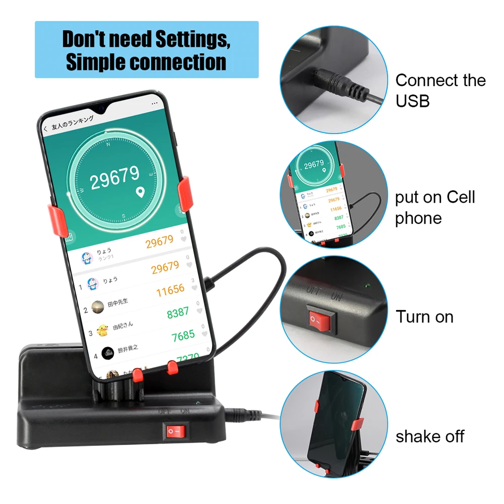 Phone Shaker Swing Wiggle Pedometer Steps Counter for Poke-mon Go