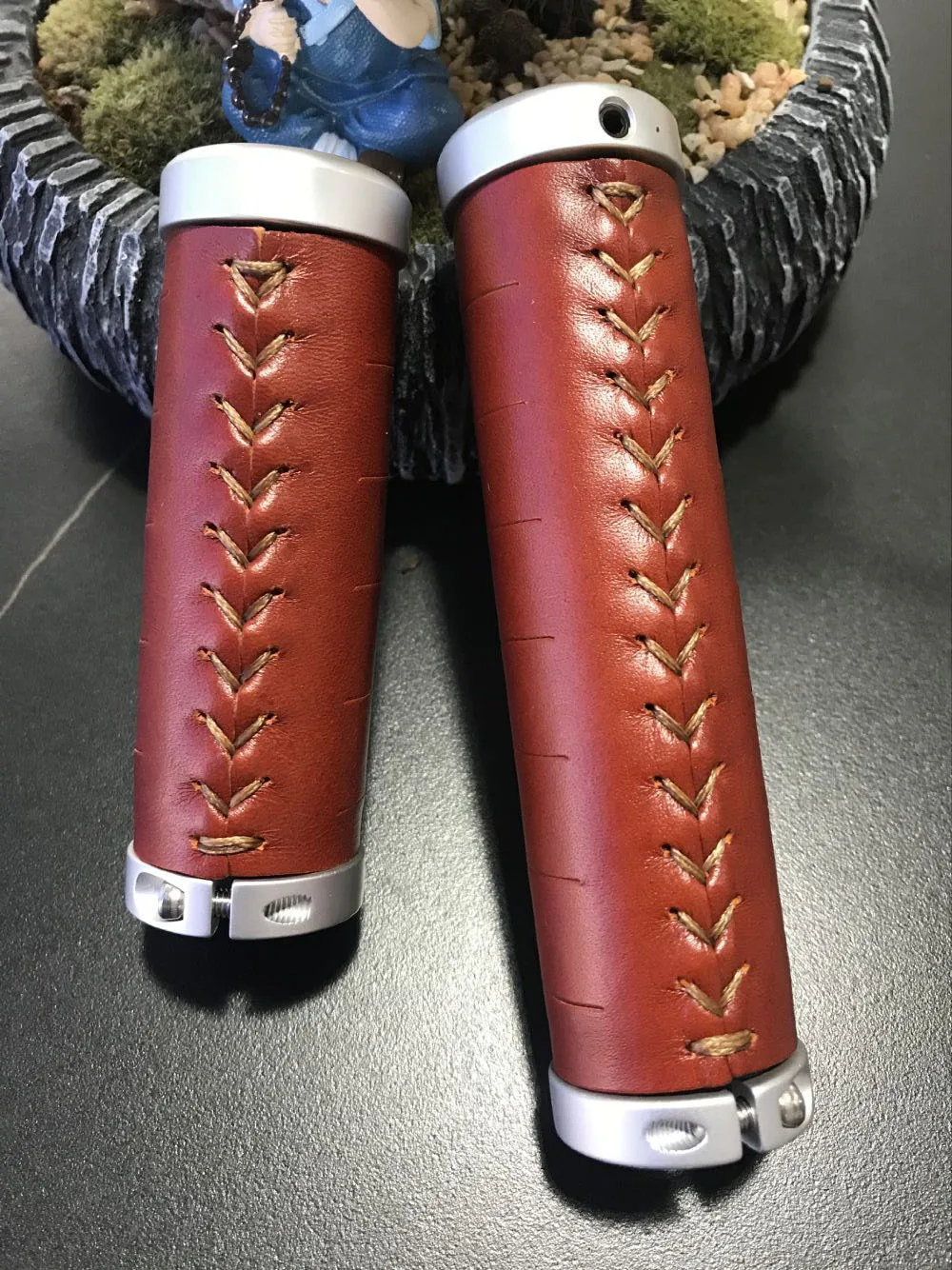 2022 GYES Genuine Cow Leather Grip/Classic Bike Leather Grip /Classic Bike Handlebar Grips Really Leather Bike Grips