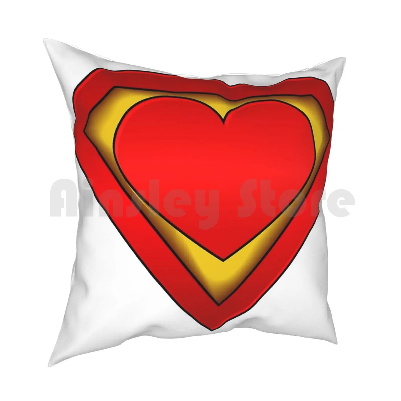 Superhero With Heart Pillow Case Printed Home Soft Throw Pillow Hero Movie Superhero Heart Love People