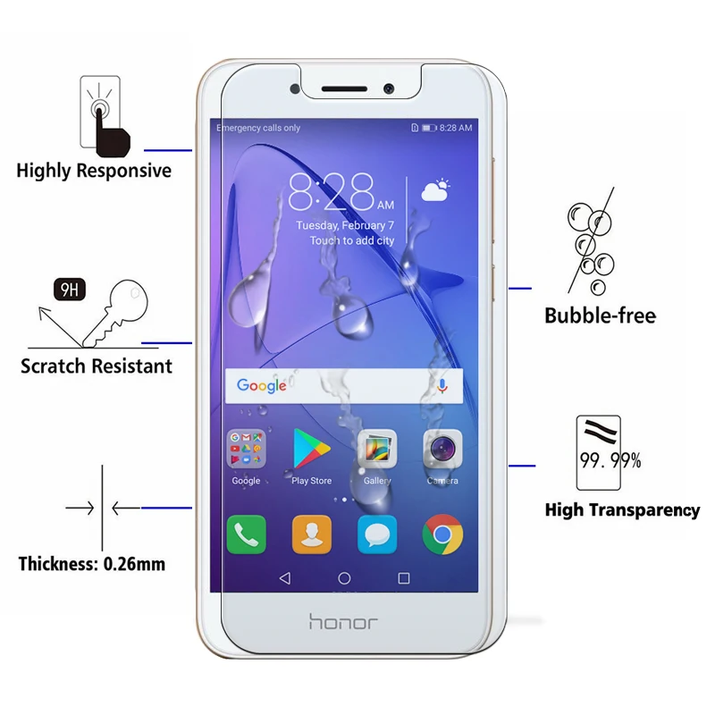 Vidrio templado para Huawei Honer 6 A6 honor 6a Nonor 6cpro honor 6, Protector de pantalla de vidrio Protector