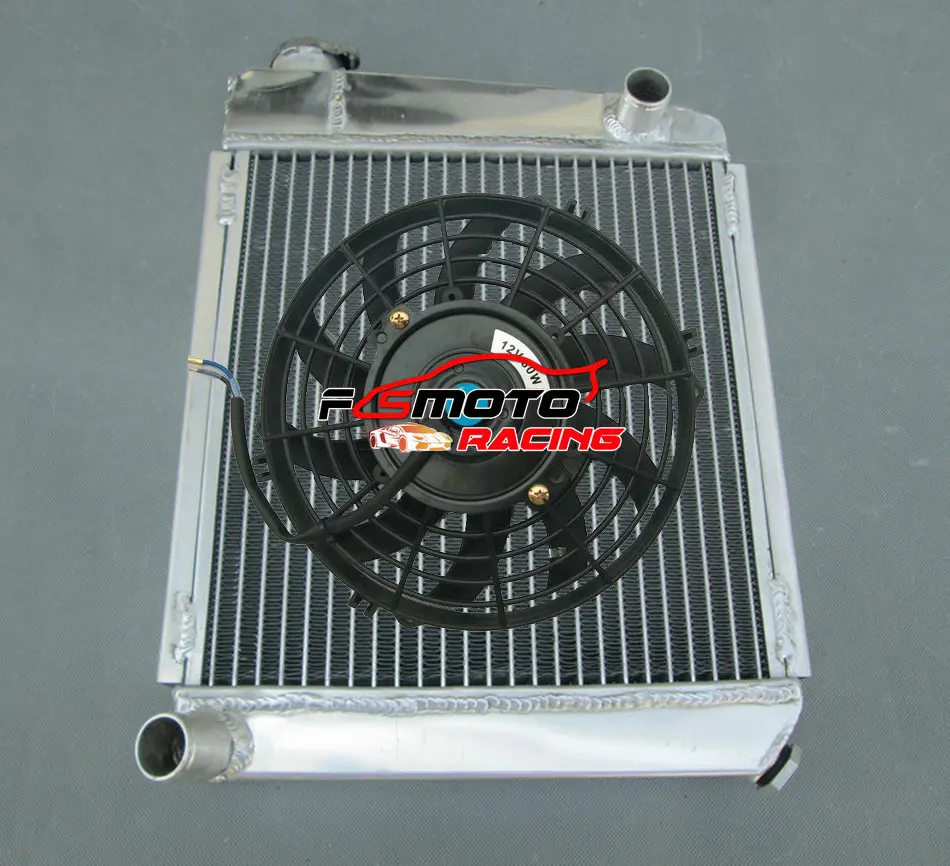 Aluminum Radiator + Fan For Austin Rover Mini Cooper S  850 1000 1275 GT 1959-1997 MT 1960 1970 1990 95 96 97