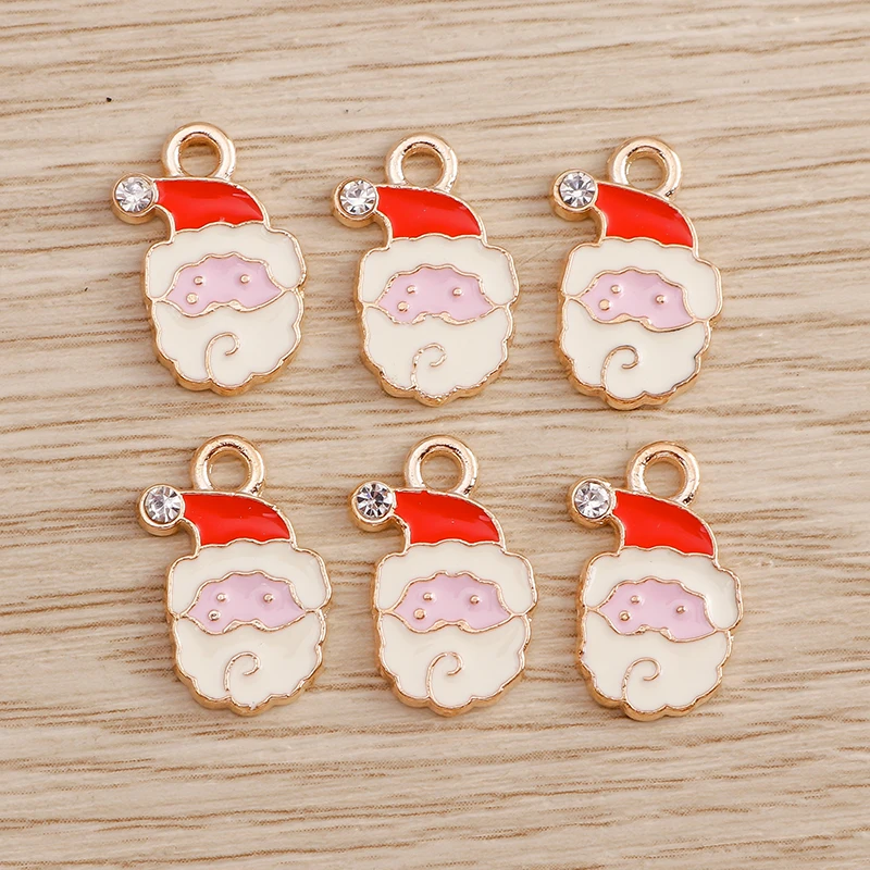 10 stücke Mix Emaille Weihnachten Charms für Schmuck Machen Santa Claus Baum Handschuhe Charms Anhänger für DIY Halsketten Ohrringe Geschenke – Detail 28