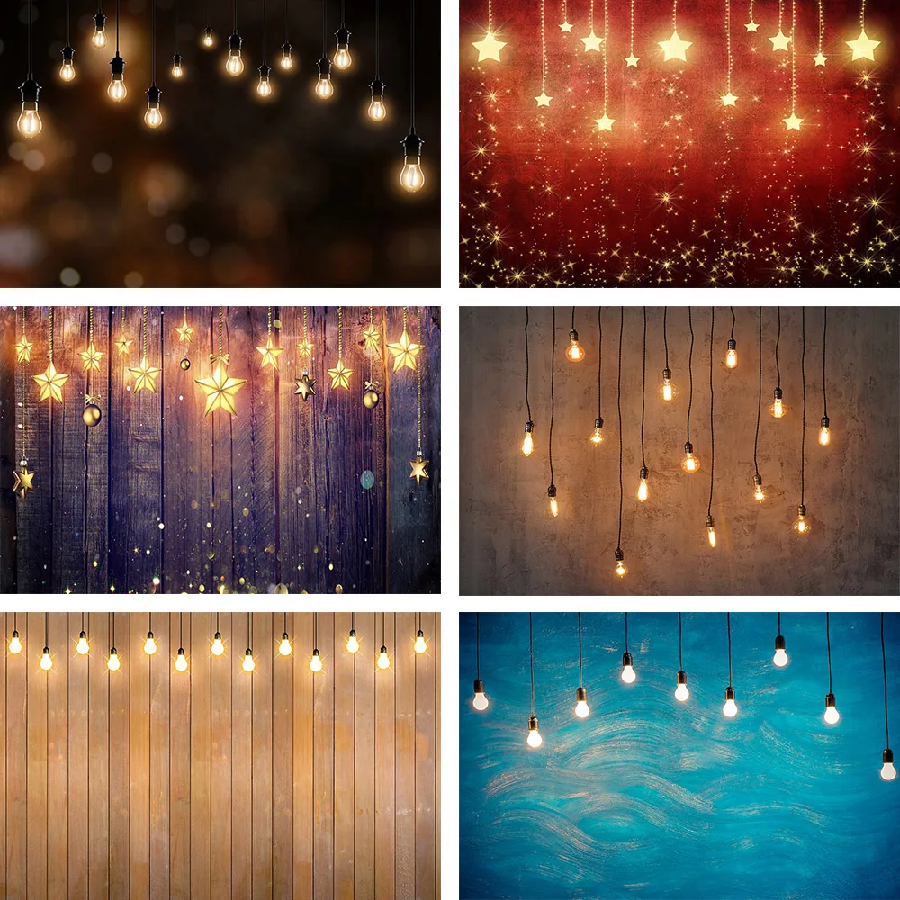 

Avezano Wood Planks Texture Photocall Lights Vintage Shiny Backdrop Personalized Photographic Backgrounds For Photo Studio Decor