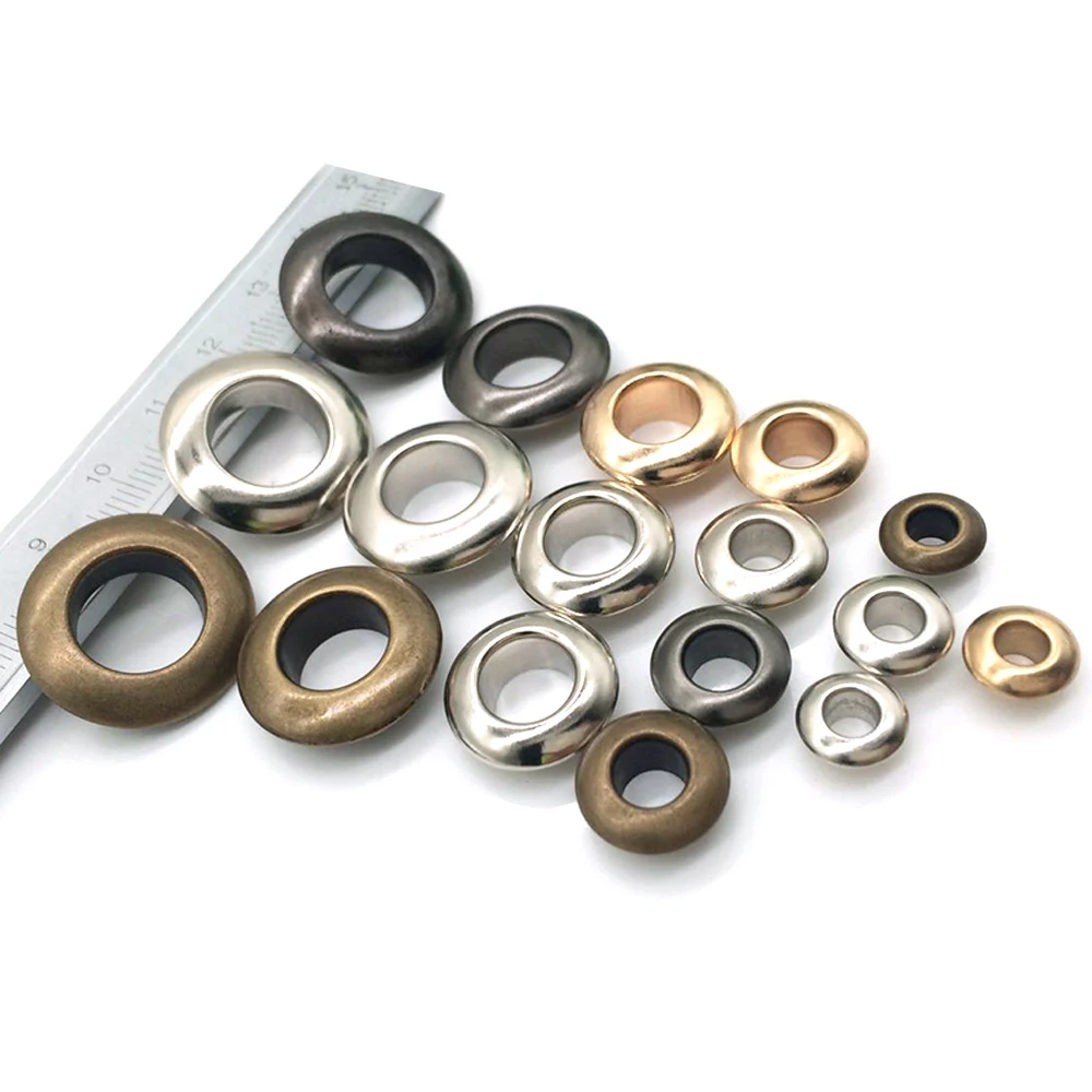 100pcs Brass Eyelet with Washer Antirust 4/4.5/5/6/8/10mm Leather Craft Clothing Bag Repair Grommet Banner Round Eye Rings