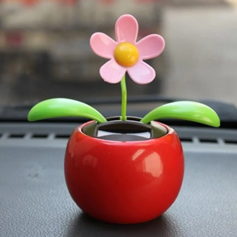 Solar Powered Automatic Swinging  Sunflower Dancing Animated Flower Toy Car Interior Decorations Styling Home Decoration