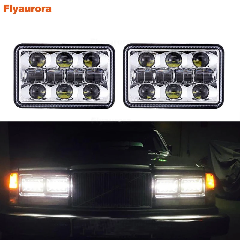 

4x6" LED Headlights for Kenworth Rectangle Feightliner fld 120 112 Chevy K5 K10 K20 Peterbilt Rectangular Headlights 379 378 357