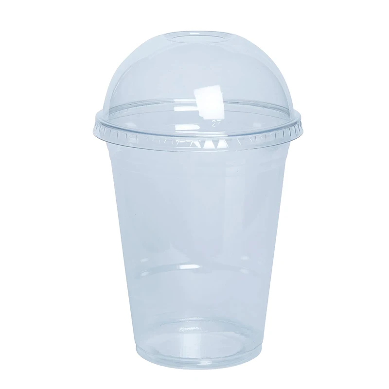 MONGKA 50 sets 450ml (16 oz) Clear disposable Plastic Cups With Lids And Drinking Straws image 3