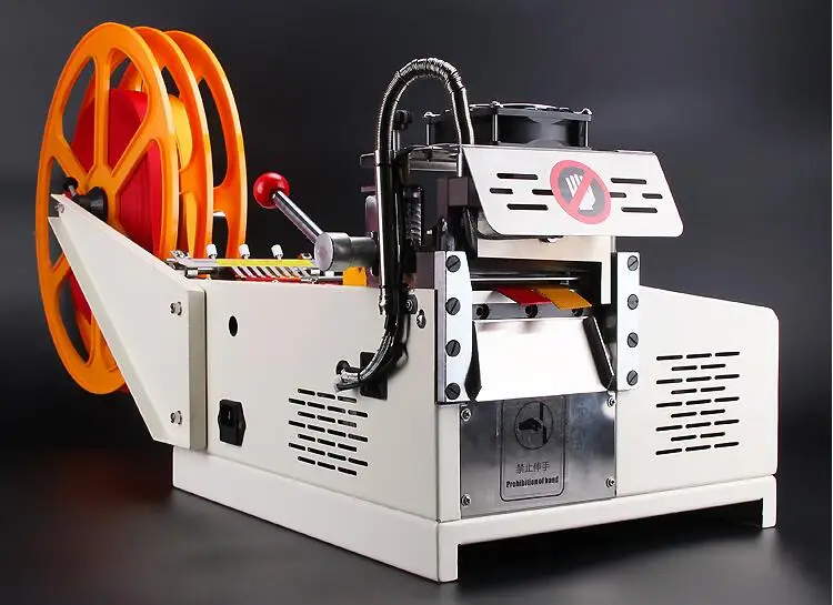 988T Computer Automatic Hot and Cold Cloth Belt Cutting Machine, Magic Adhesive Tape Zipper Webbing Machine Elastic Belt Cutting