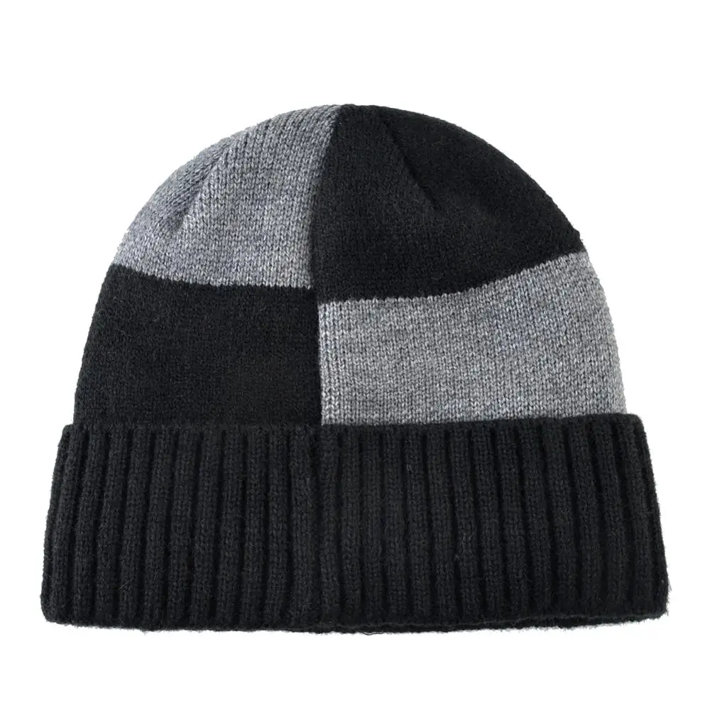 Winter Beanies Solid Color Hat men Knitted Warm Soft Beanie Double layer plus thick velvet Cap bonnet Gorro Caps For Men Women