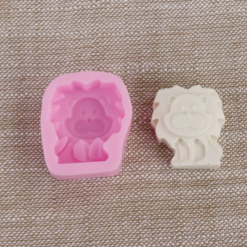 Mini Cute 3D Lion Shape Silicone Soap Mold DIY Handmade Silicone Mold Fondant Cake Mould