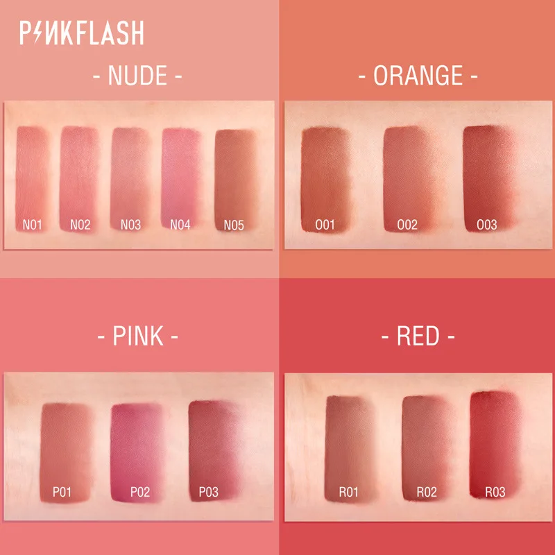 PINKFLASH – Tubes de rouge à lèvres liquide hydratant mat, 14 couleurs, brillant à lèvres, encre, étanche, longue durée, TSLM1