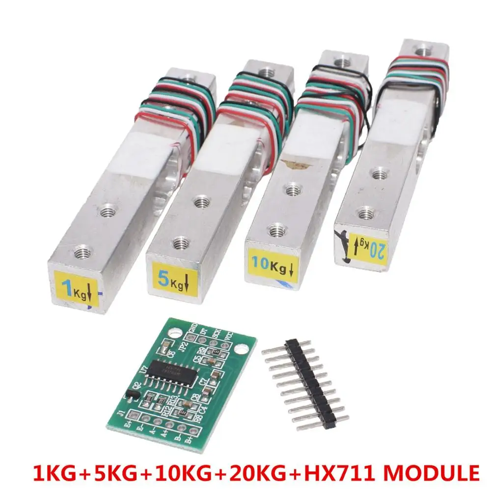 Load Cell 1KG 5KG 10KG 20KG HX711 AD Module Weight Sensor Electronic Scale Aluminum Alloy Weighing Pressure Sensor